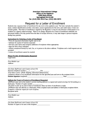 Letter Enrollment  Form