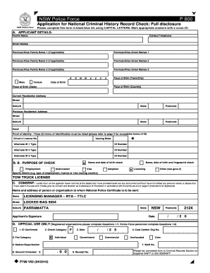 Police Check Form