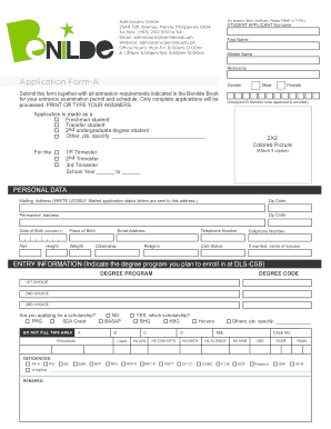 College of Saint Benilde Address Form