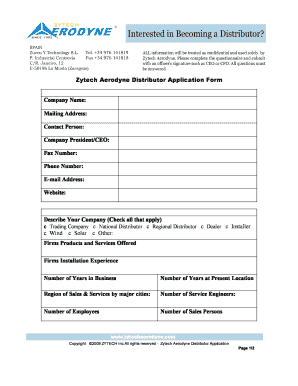 Distributor Form for Fmcg Products