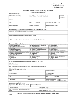  Duke Rheumatology Referal Forms 2009-2024