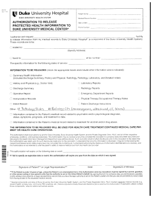 Dukehealth Medical Release Form