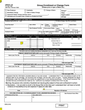 Usable Life Group Enrollment or Change Form