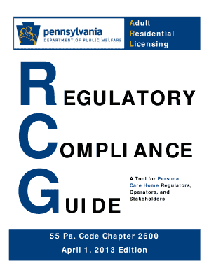 Pa 2600 Regulations  Form