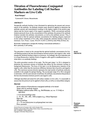 Titration of Fluorochrome Conjugated Antibodies for Labeling Cell Surface Markers Form