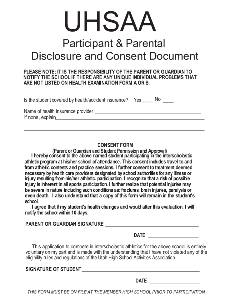 Printable Sports Physical Form