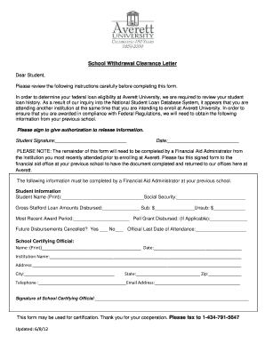School Clearance Letter Sample  Form