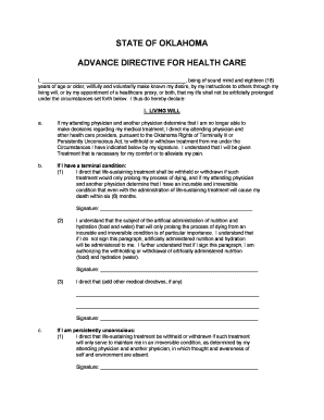 Oklahoma Advance Directive  Form