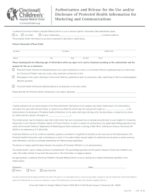  HIPAA Authorization Form, Cincinnati Children&amp;amp;#39;s Hospital Medical 2004-2024