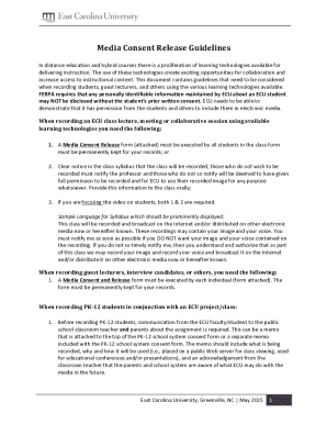 Ecu Media Consent Form