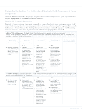 Principal Evaluation North Carolina Form