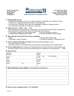 Psychiatry Consult Note Template  Form