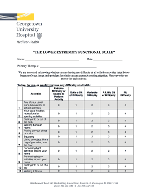 Lower Extremity Functional Scale Military Form