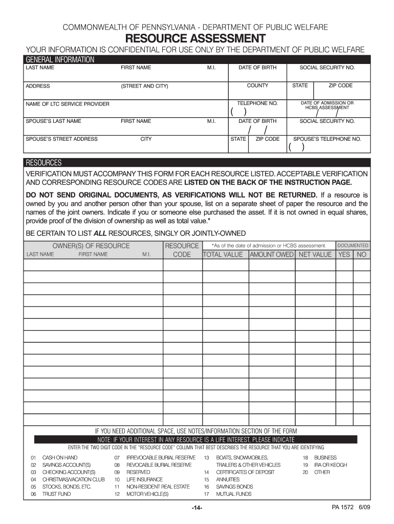  Pa 1572 Form 2011