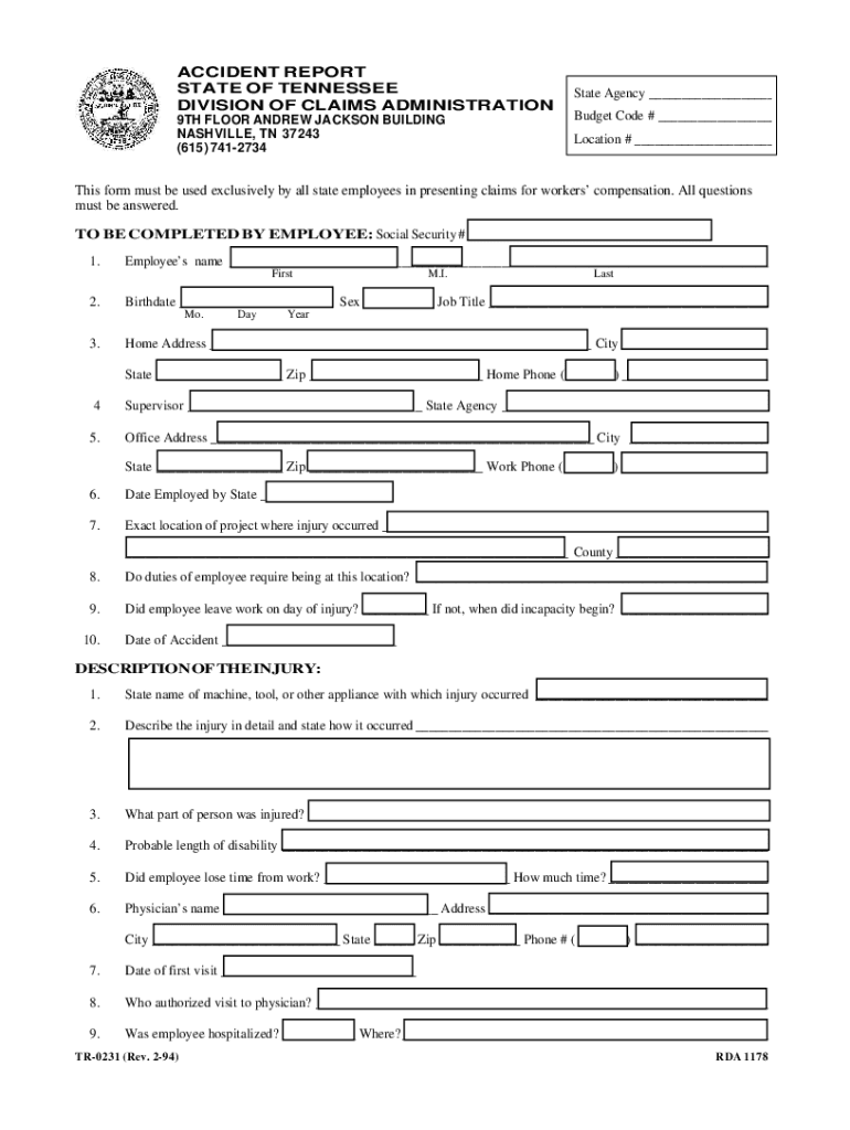 Printable Blank Police Report Forms