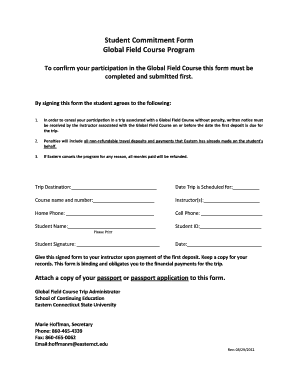 Student Commitment Form