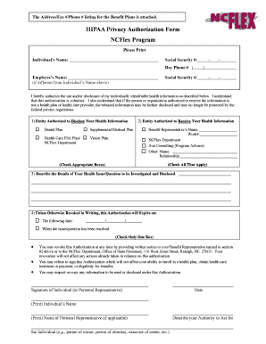 North Carolina HIPAA Release Form