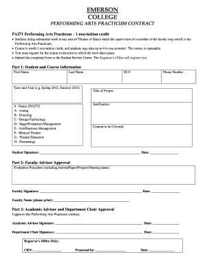 Emerson College Non Tuition Credit  Form