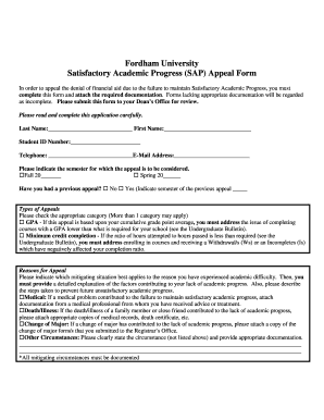 Fordham Financial Aid Appeal Form