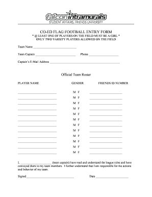Football Player List Format PDF