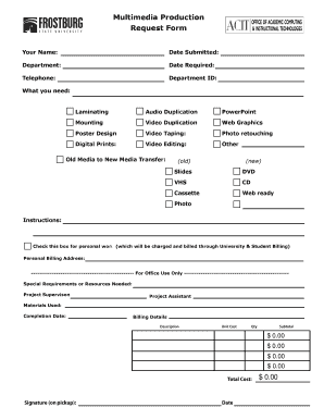 Material Order Form