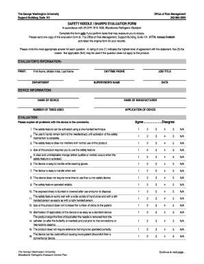 Osha Needle Evaluation Forms