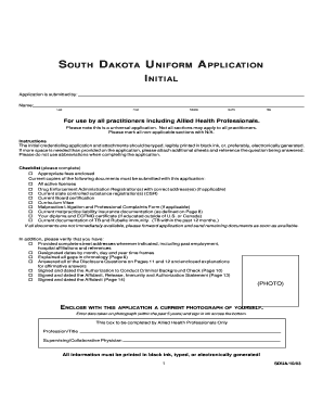 South Dakota Uniform Application