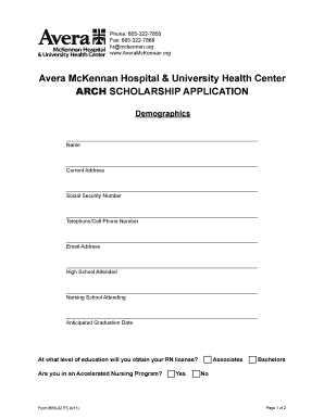  SCHOLARSHIP APPLICATION Avera Health Avera 2011-2024