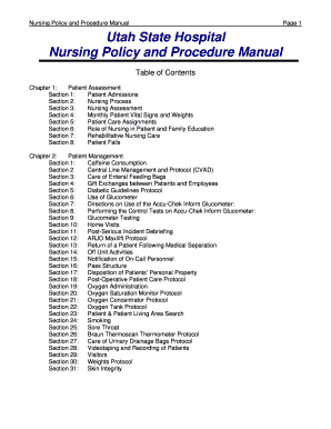 Nursing Policies and Procedures Downloads  Form