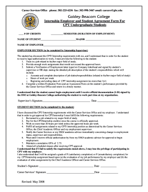 Cpt Employer Agreement  Form
