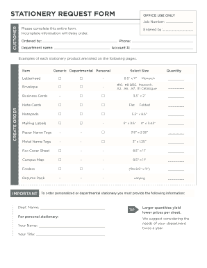 Stationery Request  Form