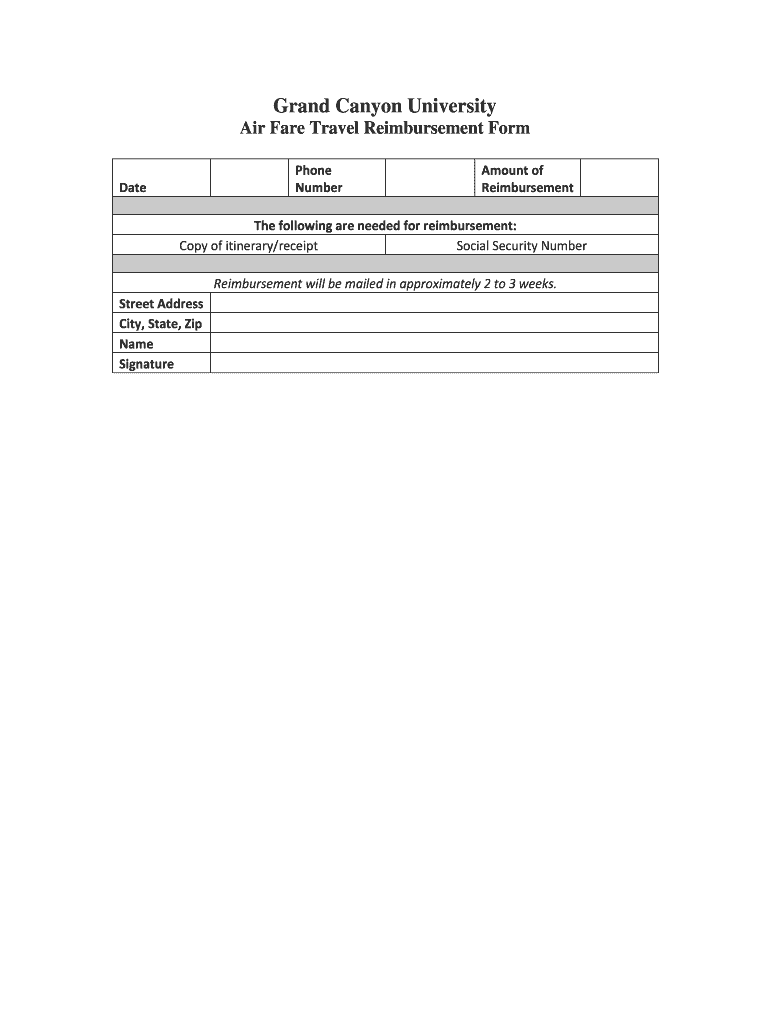 Grand Canyon University Trip  Form