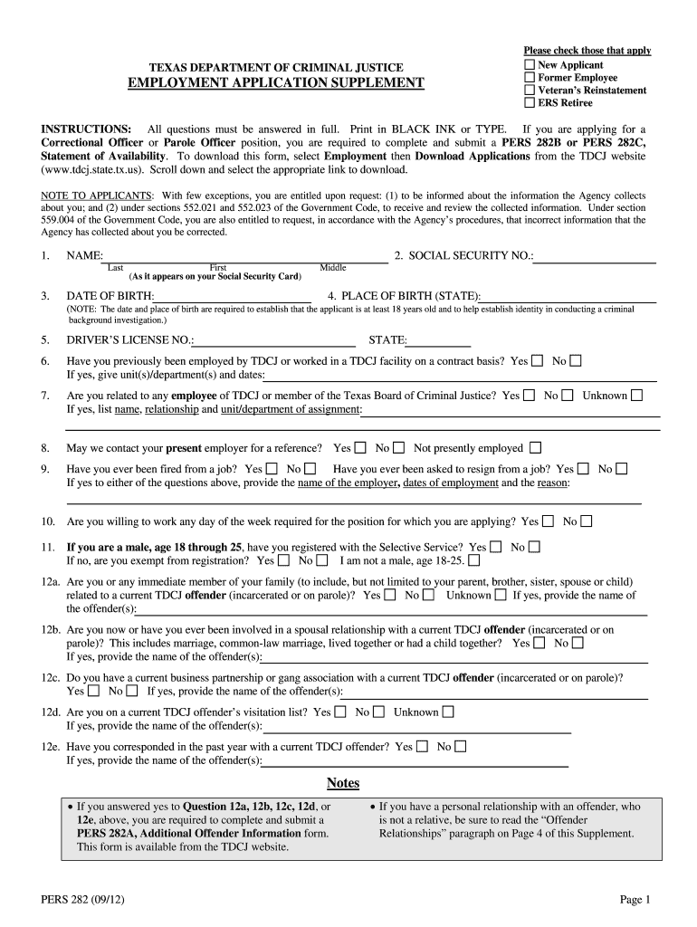  Pers 282  Form 2012