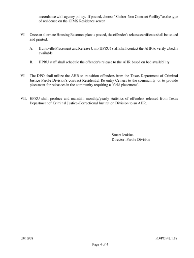  Tdcj Alternative Housing List 2008-2024