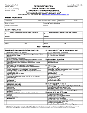 Hospital Requisition Form