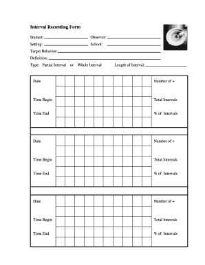 Interval Recording  Form