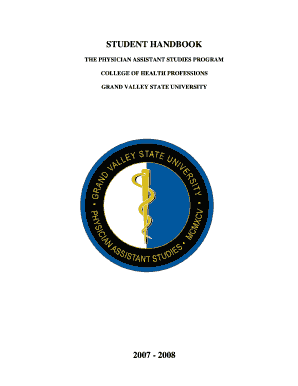 STUDENT HANDBOOK Grand Valley State University Gvsu Form - Fill Out and ...