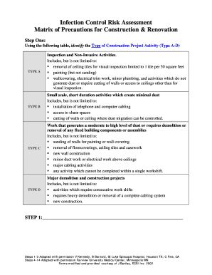 Infection Control Fill in the Blanks  Form