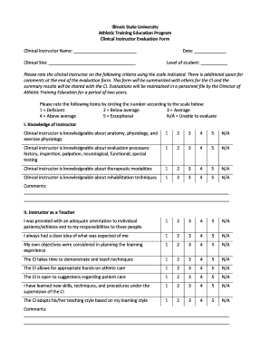 Clinical Instructor Evaluation Form