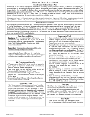  Medical Leave Fact Sheet Human Resources Illinois State 2015