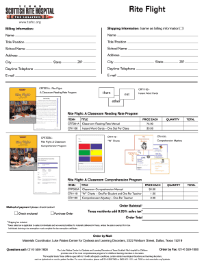 Rite Flight PDF  Form