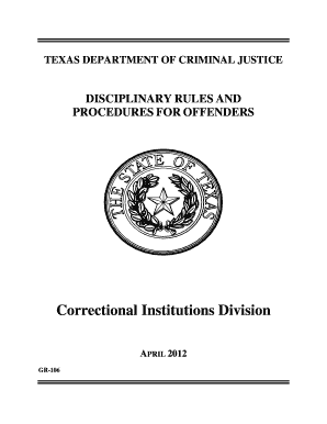  Tdcj Disciplinary Rules and Procedures for Offenders 2019