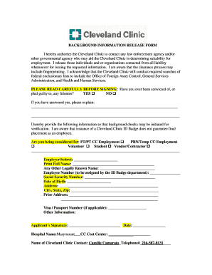 Cleveland Clinic Marymount Form