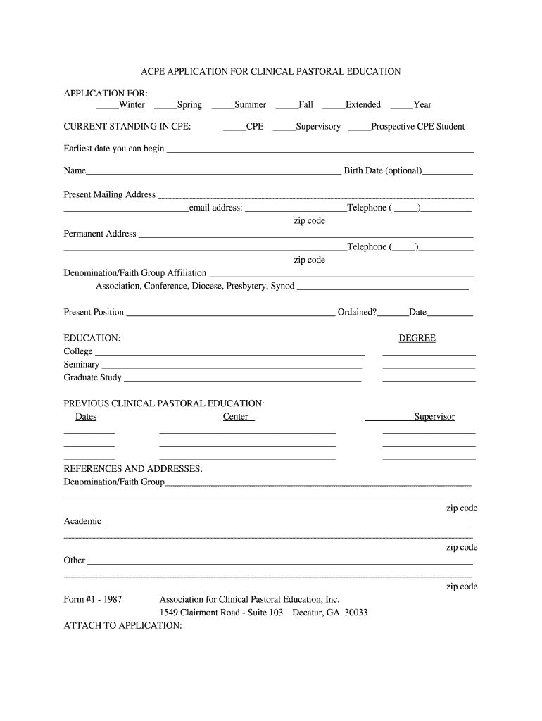 Acpe Application Fillable Form