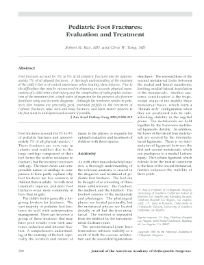 Pediatric Foot Fractures Evaluation and Treatment Form