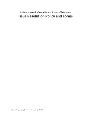  Issue Resolution Policy and Forms Indiana University South Bend Iusb 2007-2024