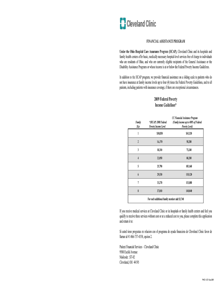 Cleveland Clinic Hcap Application Fill in Form