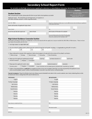 Jmu Secondary School Report Form