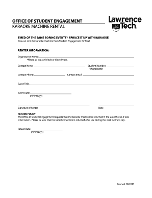 Videoke Rental Agreement  Form