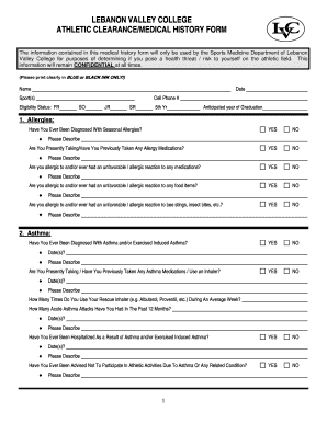 Athletic Clearance  Form